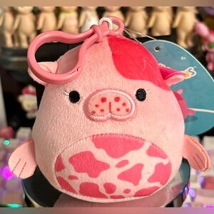 Kerry the Pink SeaCow 3.5" Squishmallow Stuffed Plush Animal Clip Keychain